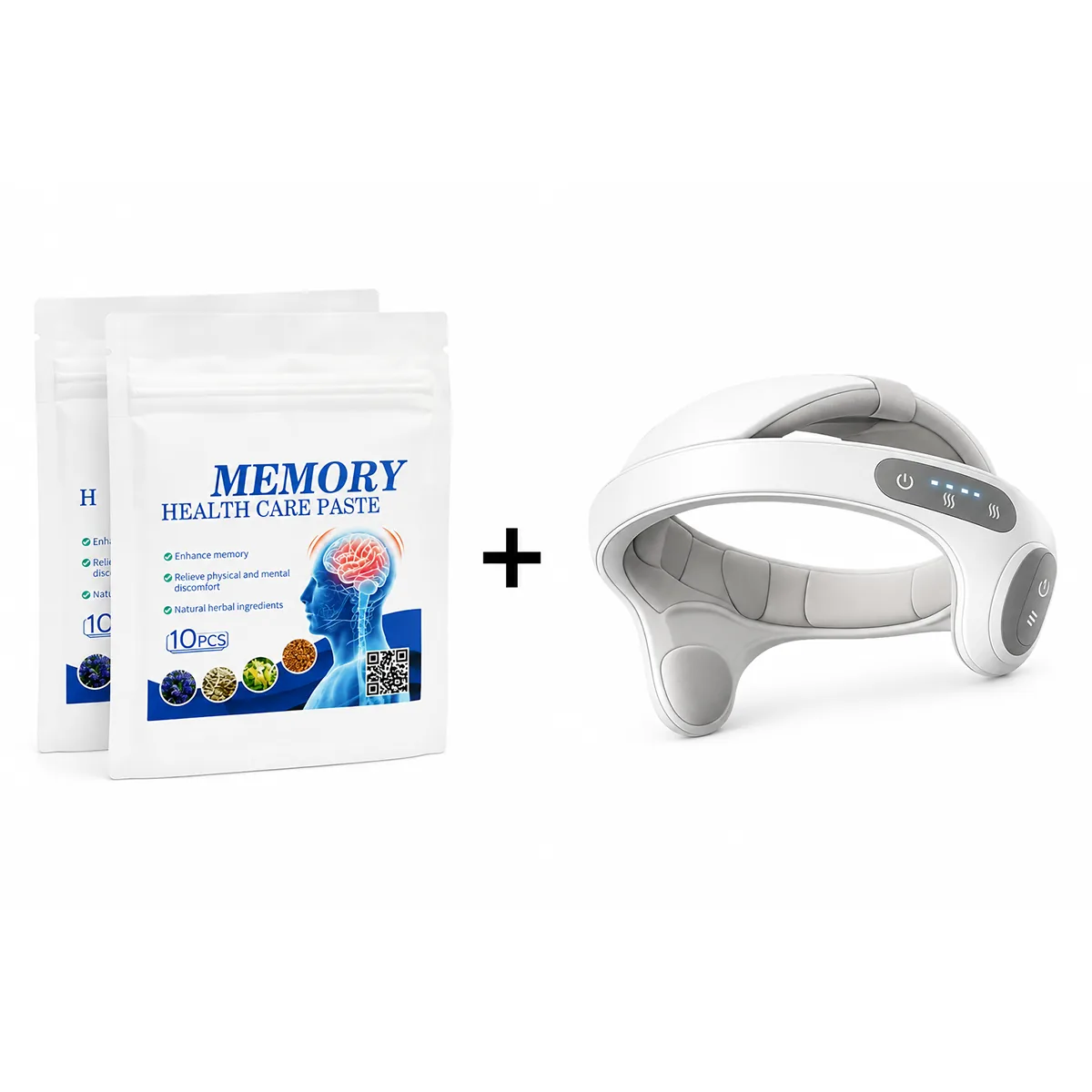 Memory & Focus Botanical Patch + Head Massager bundle